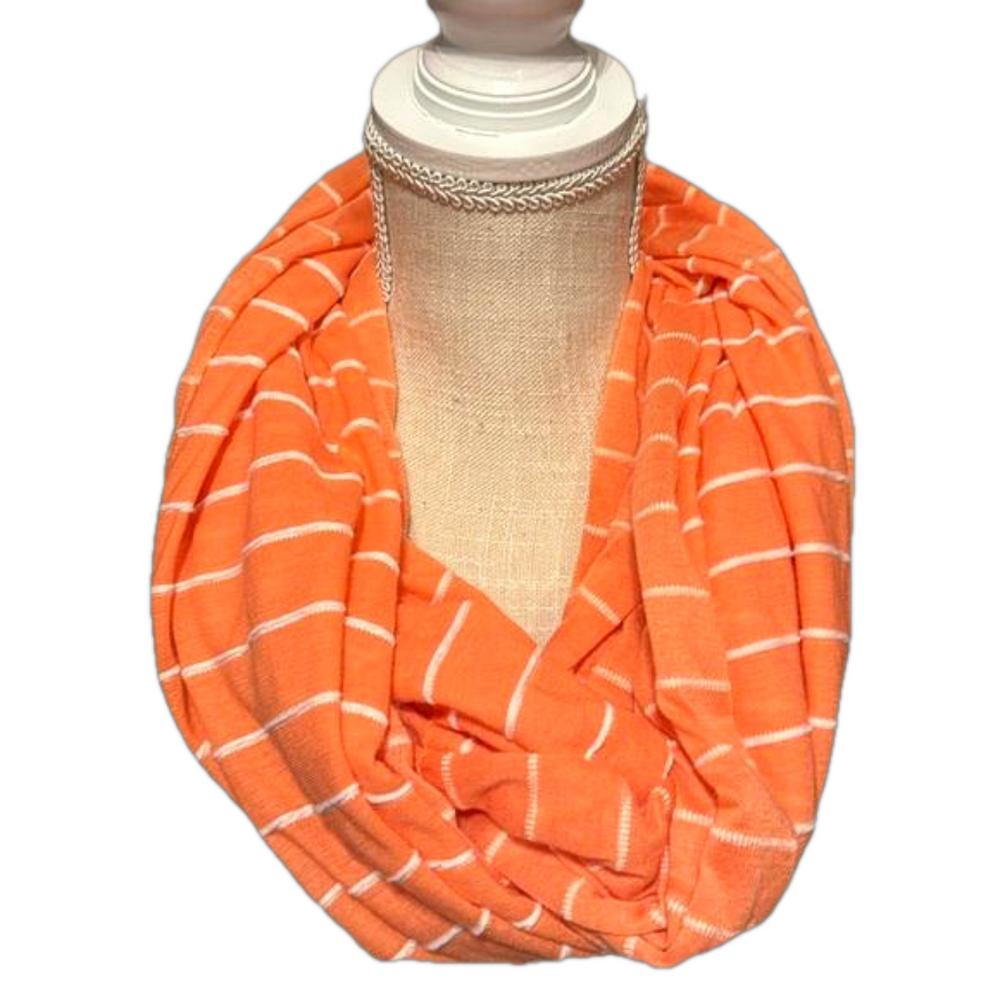Infinity Lightweight Ornage Striped Scarf